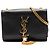 Crossbody Kate Monogram in vitello liscio nero con frange di Saint Laurent