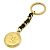 Portachiavi rotondo a catena Chanel Coco Mark CC Nero
