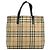 Burberry Nova Check Tote aus Canvas im kleinen Format Beige