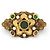 VINTAGE CHANEL GRIPOIX BROSCHE 1984 CABOCHONSTEINE GLASPAW STRASS BROSCHE Golden