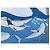 Hermès SERVIETTE DE PLAGE HERMES LES BALEINES GM TAPIS DE BAIN BLEU WHALE TOWEL - vue 3