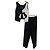 Autre Marque Completo Pantaloni e Gilet Vintage CASTELBAJAC Nero Crudo