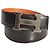Hermès Wendegürtel H 32mm aus schwarzem und orangefarbenem Togo-Leder mit silberner Schnalle Größe 80 - Ansicht 2