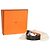 Hermès Wendegürtel H 32mm aus schwarzem und orangefarbenem Togo-Leder mit silberner Schnalle Größe 80 - Ansicht 4