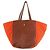 Claris Virot Oranger Leder-Shopper