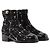 CHANEL - Stivaletti Chanel in tweed nero e paillettes (T38)