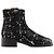 CHANEL - Stivaletti Chanel in tweed nero e paillettes (T38) - vista 2