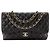 CHANEL - Borsa a tracolla Classic/Timeless Jumbo in pelle caviar nera Nero