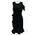 Schwarzes Wollcocktailkleid mit Rüschen aus der Michael Kors Kollektion