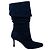 Stivali in suede blu navy a pieghe Manolo Blahnik - vista 2