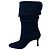 Stivali in suede blu navy a pieghe Manolo Blahnik - vista 3