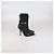 Versace Black Leather Safety Pin Pointed Toe Heeled Ankle Boots - view 3