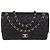 Borsa Chanel Jumbo Classic Double Flap in pelle caviar nera trapuntata Nero