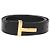 Cinto de couro preto com fivela dupla T Tom Ford