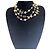 Collana Chanel 10A Shanghai Extra Lunga Perle Dorate 8 Logo CC Bianco Gold hardware - vista 4