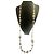 Collana Chanel 10A Shanghai Extra Lunga Perle Dorate 8 Logo CC Bianco Gold hardware - vista 5
