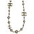 Collana Chanel 10A Shanghai Extra Lunga Perle Dorate 8 Logo CC Bianco Gold hardware - vista 6