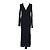 Valentino Schwarzes Viskose-Rippstrick-Maxikleid mit langen Ärmeln