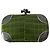 Pochette Bottega Veneta Knot in Coccodrillo Verde con Chiusure e Angoli in Argento Vera