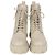 Botas de combate Monolith em couro e nylon bege da Prada