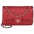 Bolsa Chanel Jumbo Classic Double Flap em couro caviar matelassado vermelho escuro Bordeaux