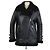 Acne Studio Black Leather Oversized Velocite Shearling Jacket