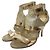 Jimmy Choo Leder Stiletto Gladiator Sandalen Golden