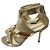 Jimmy Choo Leder Stiletto Gladiator Sandalen Golden - Ansicht 3
