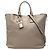 Borsa tote convertibile con zip laterale in vitello daino marrone Prada Taupe