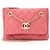 Gabrielle Chanel doppelte Tasche aus gestepptem Lammleder mit Kette Pink