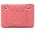 Gabrielle Chanel doppelte Tasche aus gestepptem Lammleder mit Kette Pink - Ansicht 3