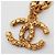 Pendente a catena con logo CC vintage di Chanel in oro placcato D'oro - vista 2