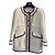 Chanel Abrigo de Tweed Blanco y Seda