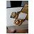 Orecchini pendenti Chanel CC motivo diamante metallo dorato Gold hardware - vista 3