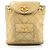 Chanel Gold Quilted Leder Rucksack Golden