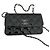 Portafoglio Chanel con catena in vernice nera e argento Nero