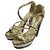 JIMMY CHOO Python High Heel Sandalen Braun Beige