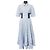 Autre Marque Couture Streifen Kleid Blau