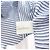 Autre Marque Couture Streifen Kleid Blau - Ansicht 8