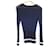 Autre Marque Rippstrickpullover Einfachheit Blau Marineblau