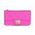 Tarjetero de cuero rosa Chanel