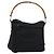 Bamboo Borsa a mano GUCCI in nylon e pelle nera argento 000 2404 0509 Auth ep11486 Nero