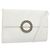 Céline Borsa a Spalla in Pelle Bianca Argento Auth 142865 Bianco