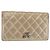 CHANEL Cartera Larga Matelassé de Piel de Cordero Oro CC Auth 143008 Dorado