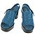 CHANEL Sandali con Tacco Matelassé in Pelle Blu CC Auth 139286M
