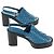 CHANEL Sandali con Tacco Matelassé in Pelle Blu CC Auth 139286M - vista 5