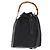 Borsa a mano in nylon Gucci Bamboo 2 in 1 nera argento autentica BA5354 Nero