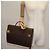 Céline Borsa a mano in tela Macadam CELINE in pelle PVC marrone oro Auth 142852 D'oro - vista 27