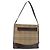 Bolsa de ombro em lona Nova Check bege e dourada Auth BA6463 da BURBERRY Dourado