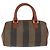 Pequin Borsa a mano in tela Pecan FENDI PVC nera e marrone Auth 146281 Nero - vista 2